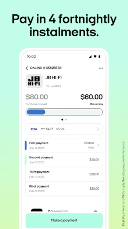 Afterpay for Android: Shop Now and Pay in Four Installments