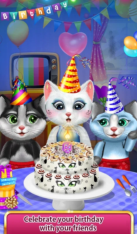 Kitty Birthday Party Celebration for Android - Fun Party App