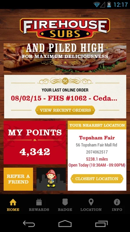 Firehouse Subs for Android - Order Meals Fast with Mobile Perks