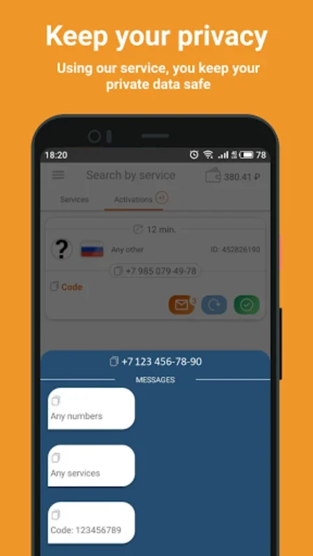 SMS-Activate Virtual numbers for Android - Secure Online Registrations