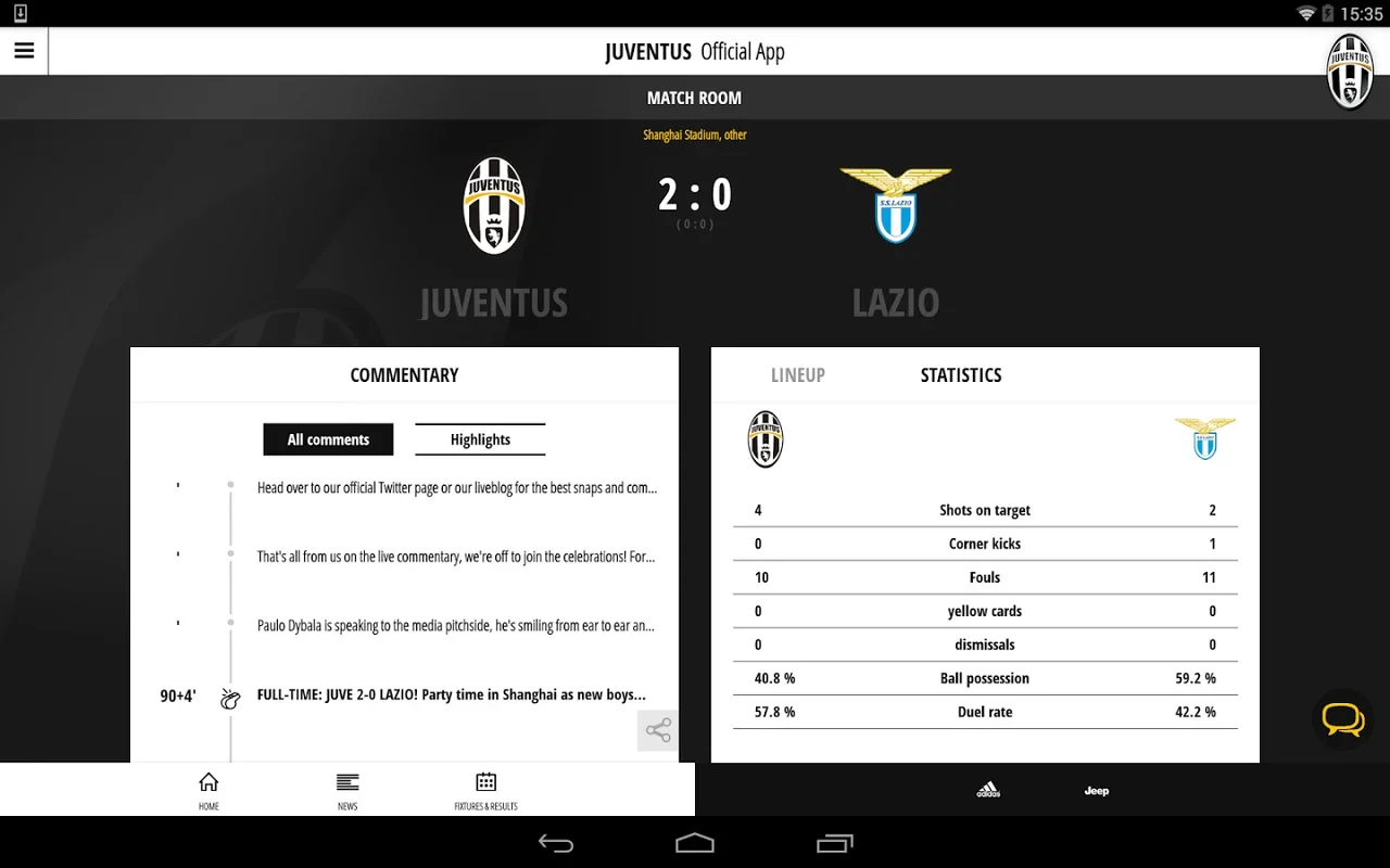 Juventus for Android - Thrilling Football Content