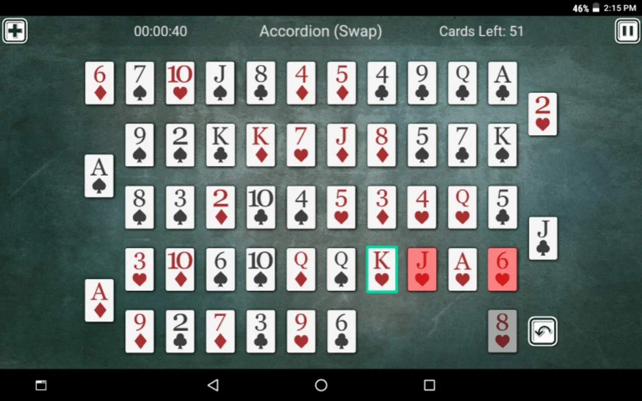 Accordion Solitaire for Android - Engaging Card Game