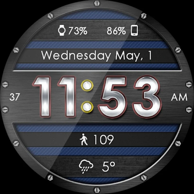 Metallic Mesh HD Watch Face for Android - Stylish & Functional