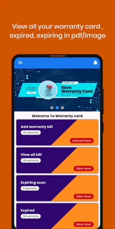 Warranty keeper - Manage Warranty Cards on Android