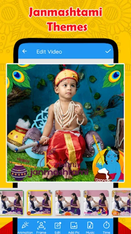 Janmashtami Video Maker for Android - Create Festive Videos