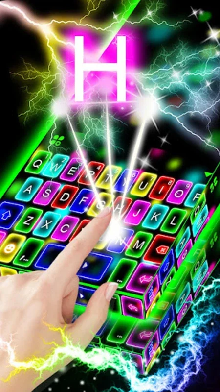 Thunder Neon Lights Keyboard T for Android - Stylish Typing