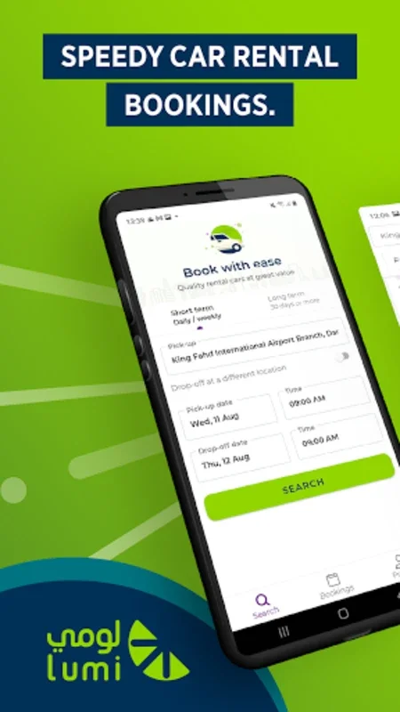 Lumi for Android - Streamline Car Rental in Saudi Arabia