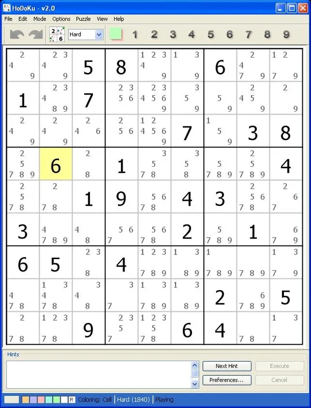 HoDoKu for Windows - Free Sudoku Game Download