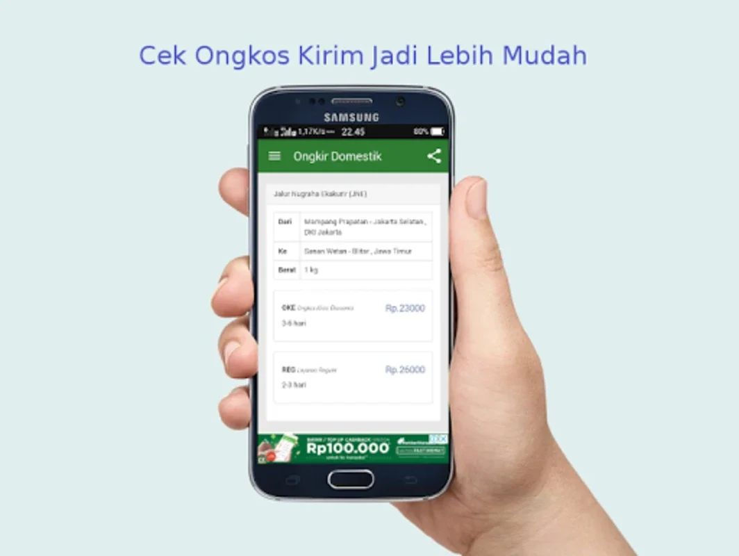 Cek Ongkir JNE, TIKI, POS (Al for Android - Check Shipping Costs Easily