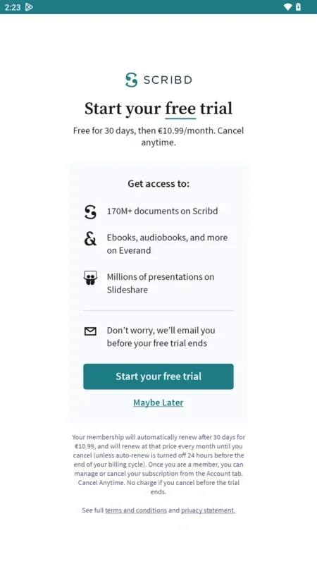 Scribd for Android: Vast Document Access