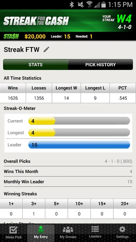 ESPN Streak for Android - Build the Longest Prediction Streak