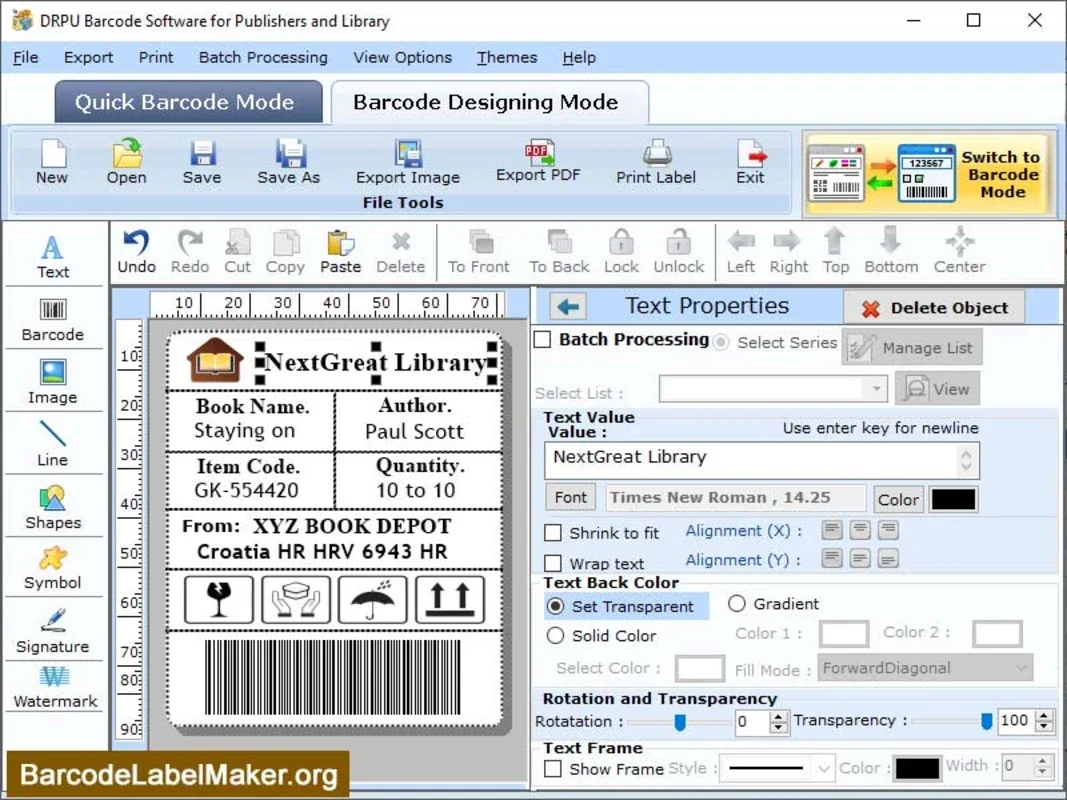 Publishers Barcode Creating Program for Windows - Streamline Barcode Creation