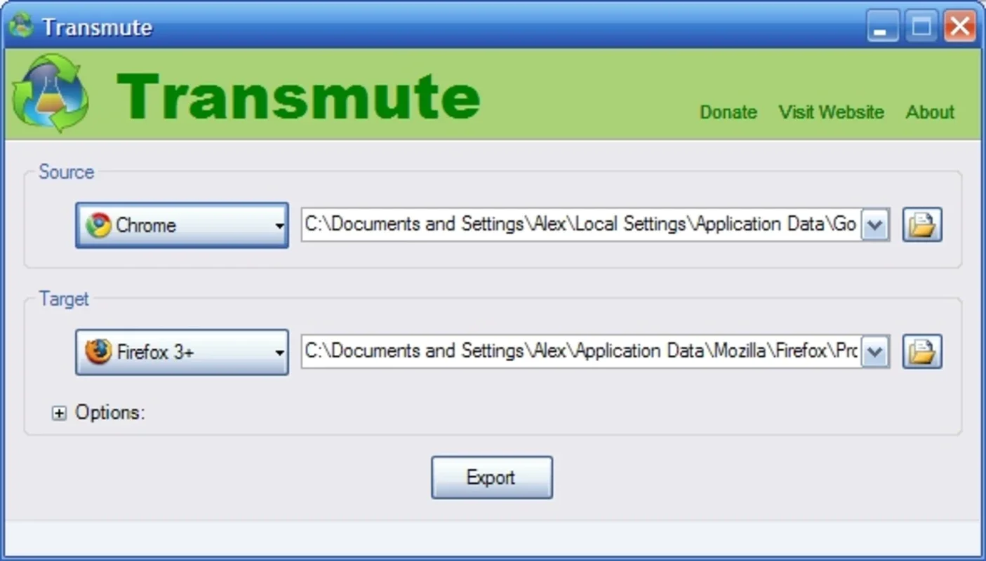 Transmute for Windows - Seamlessly Move Bookmarks