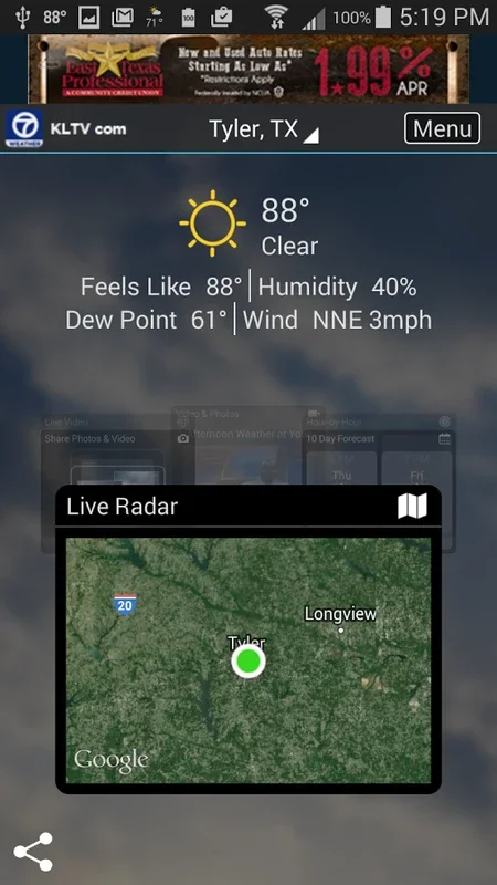 KLTVweather for Android - Stay Informed with Weather Updates