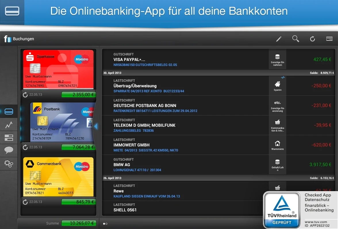 finanzblick for Android - Comprehensive Financial Management