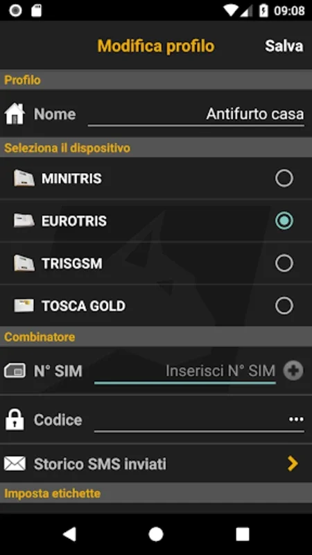 LinceGSM for Android - Remote SMS Control for Security Systems