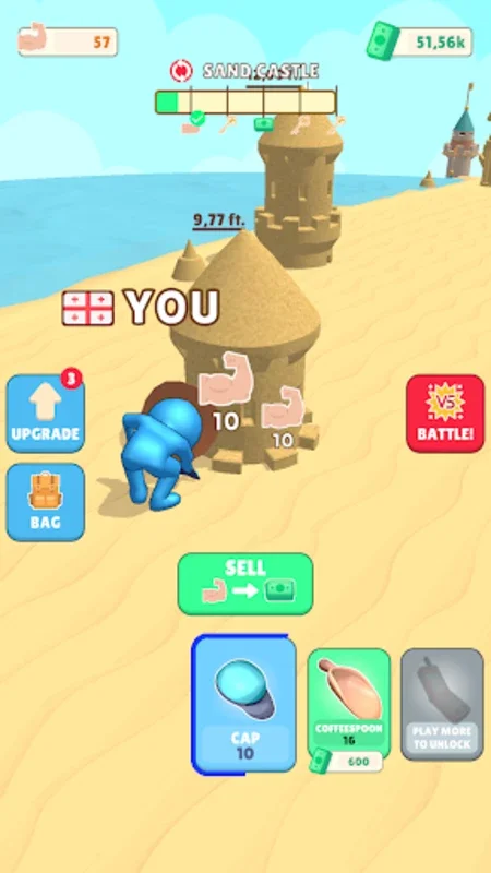 Sand Castle for Android - An Idle Merge Clicker Game