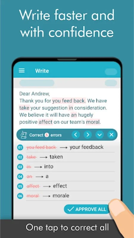 Ginger Writer, Grammar Speller for Android - Enhance Your Writing