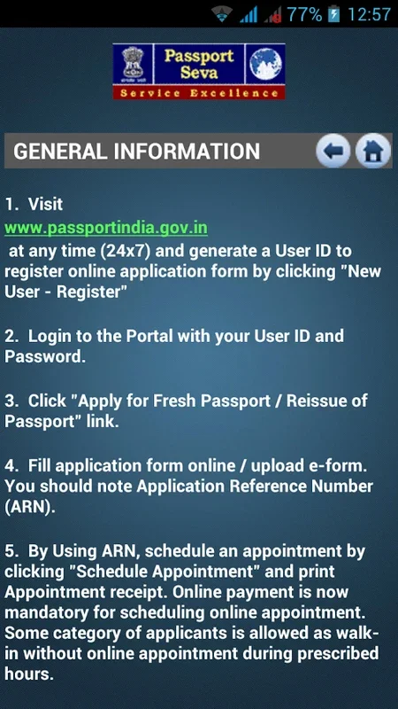 mPassport Seva for Android - Streamlining Passport Services