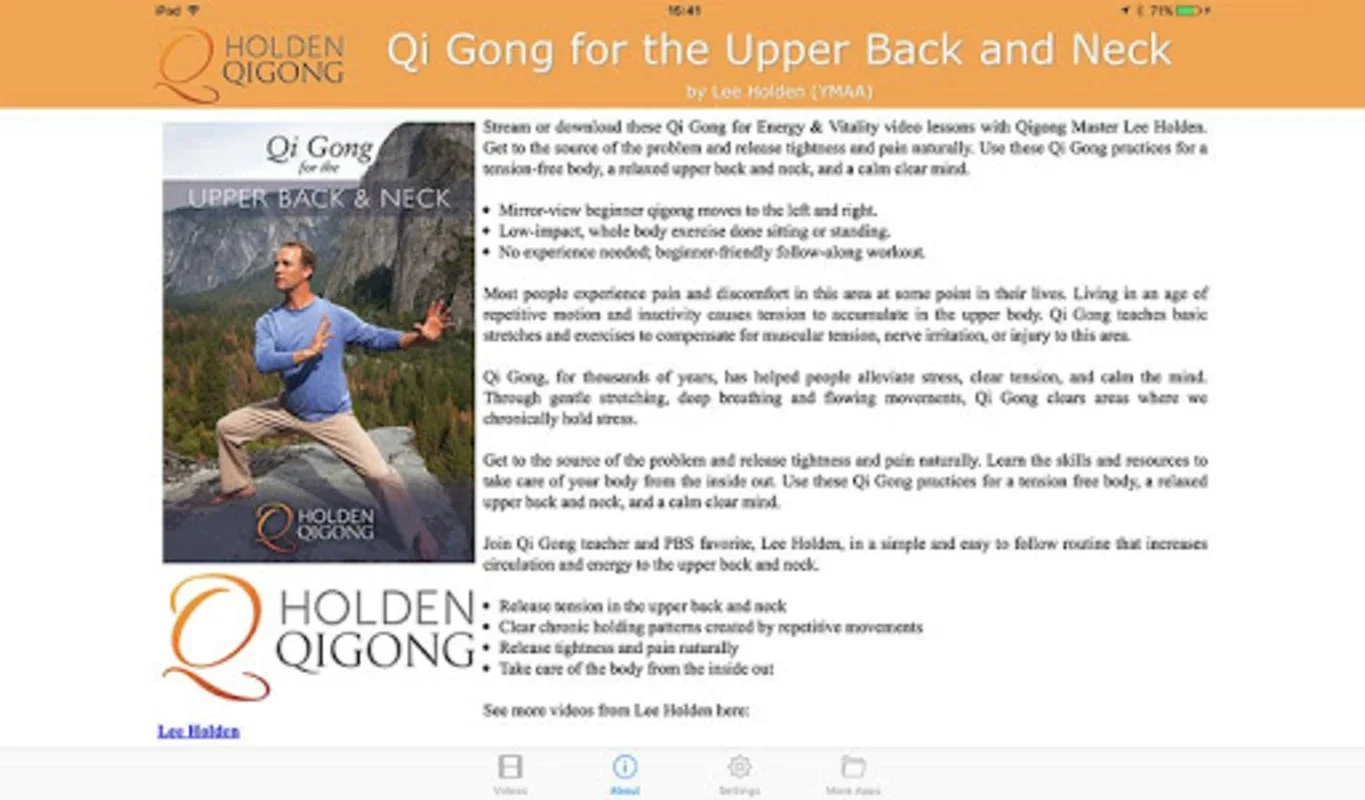 Qi Gong for Upper Back and Nec for Android - Relieve Tension