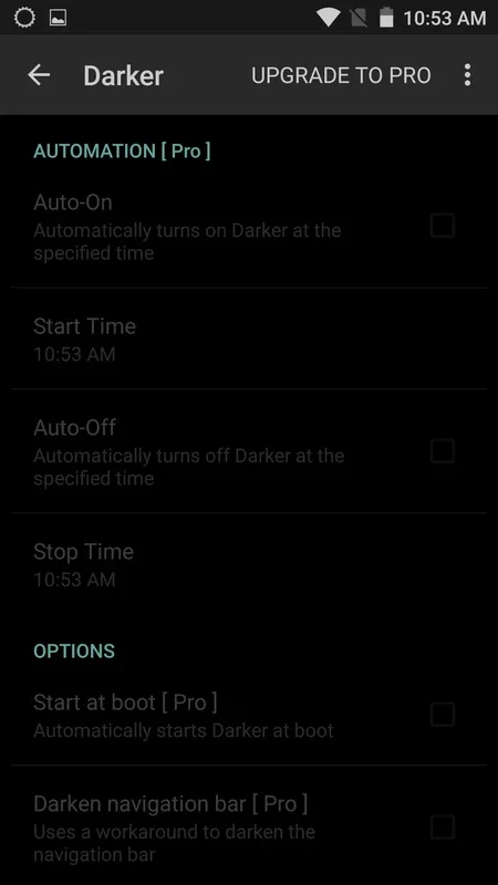 Darker: Extreme Screen Dimming for Android