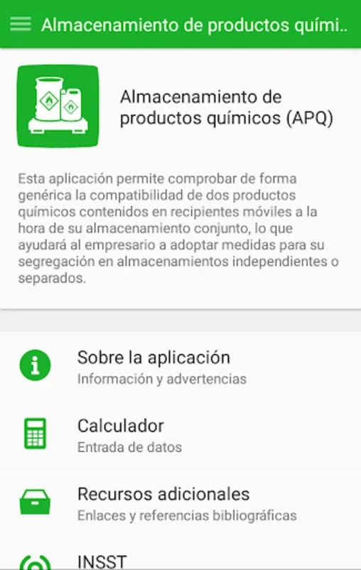 Almacenamiento p. químicos for Android: Secure Chemical Storage