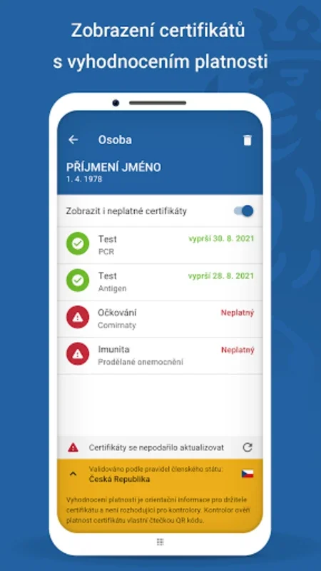 Tečka for Android: Manage COVID - 19 Health Status