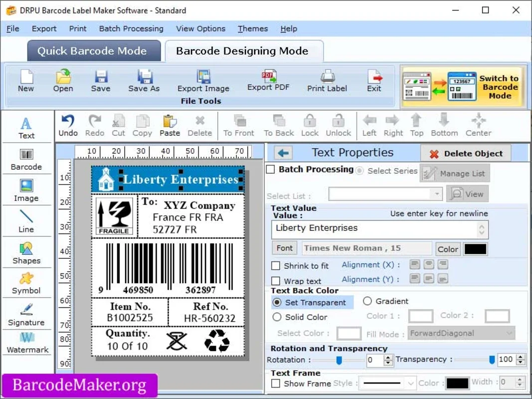 Standard Barcode Maker Tool for Windows - Create Stunning Barcodes