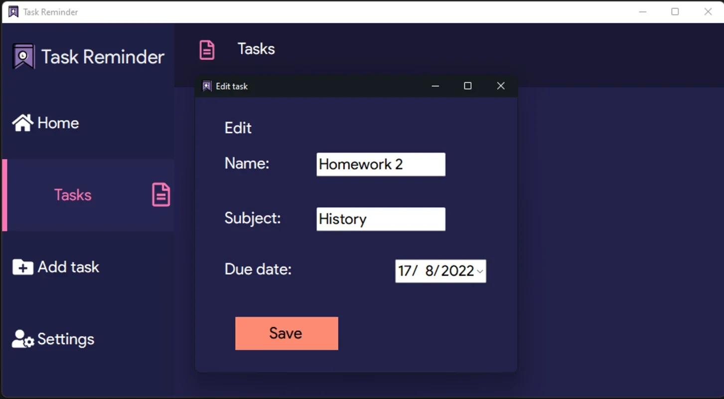 TP Reminder: Task Manager App for Windows