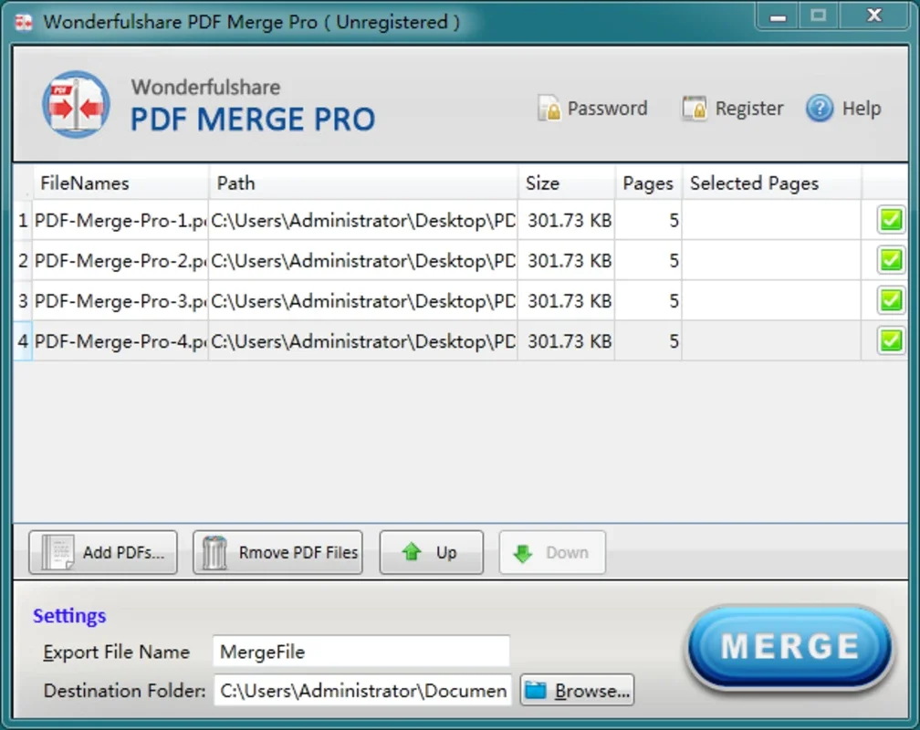 WonderfulShare PDF Merge for Windows - Merge PDFs Easily