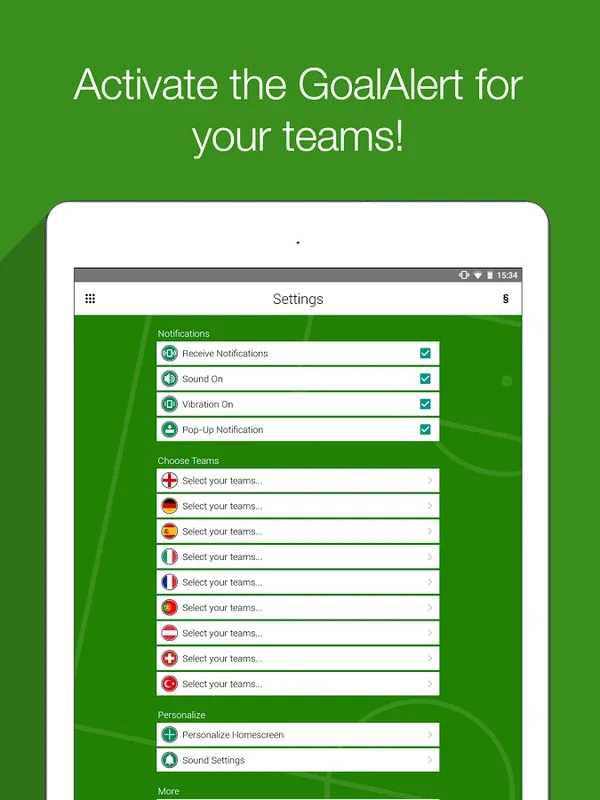 TorAlarm for Android: Soccer Calendar & Live Scores