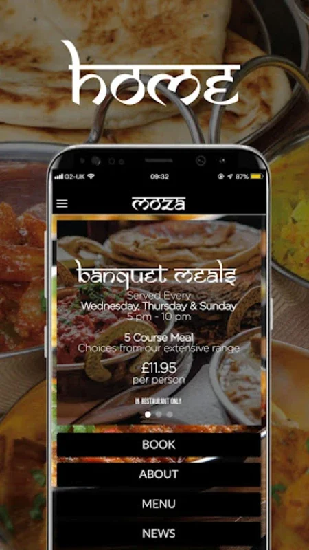 Moza Indian Restaurant for Android - Delicious Cuisine