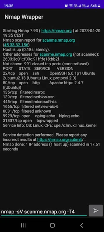 Nmap Wrapper for Android - Android Network Scanning Tool