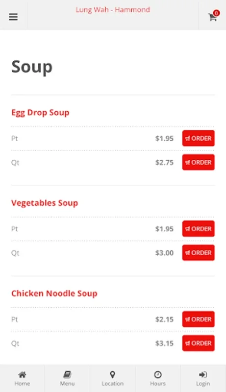 Lung Wah Hammond Ordering for Android - Convenient Ordering at Your Fingertips
