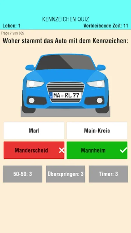 Kennzeichen-Quiz for Android: Engaging License Plate Quiz