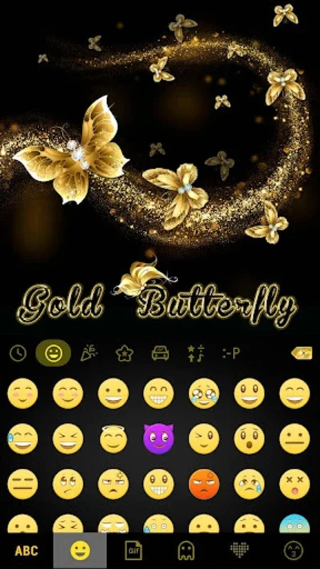 GoldButterfly Keyboard Theme for Android - Elegant and Functional