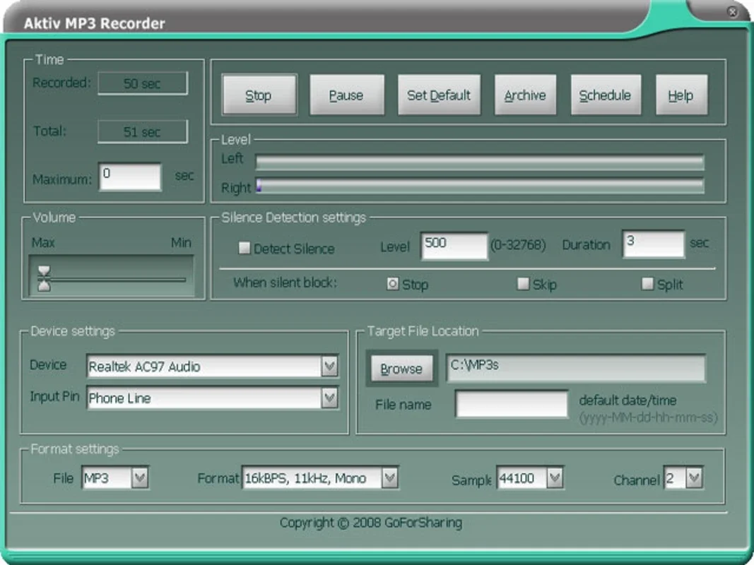 Aktiv MP3 Recorder for Windows - Record PC Sounds Easily