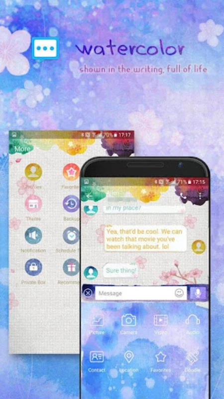 Water color Next SMS Skin for Android - Enhance Your Messaging