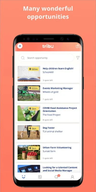 Tribu for Android - Connect to Volunteer Opportunities