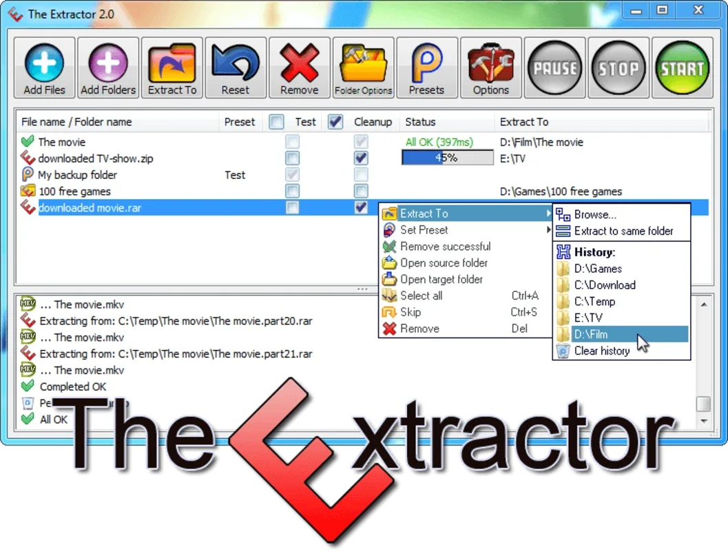 The Extractor: Efficient Bulk File Extraction for Windows