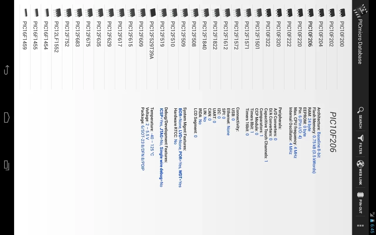 PICmicro Database for Android - No Download Needed, Access Now