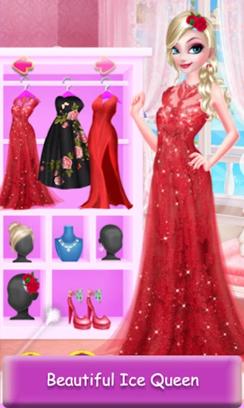 Sisters Red Dressup Makeup for Android - Royal Fashion Fun