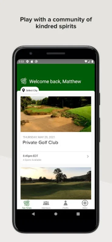 NewClub for Android - Connect with Golfers and Celebrate