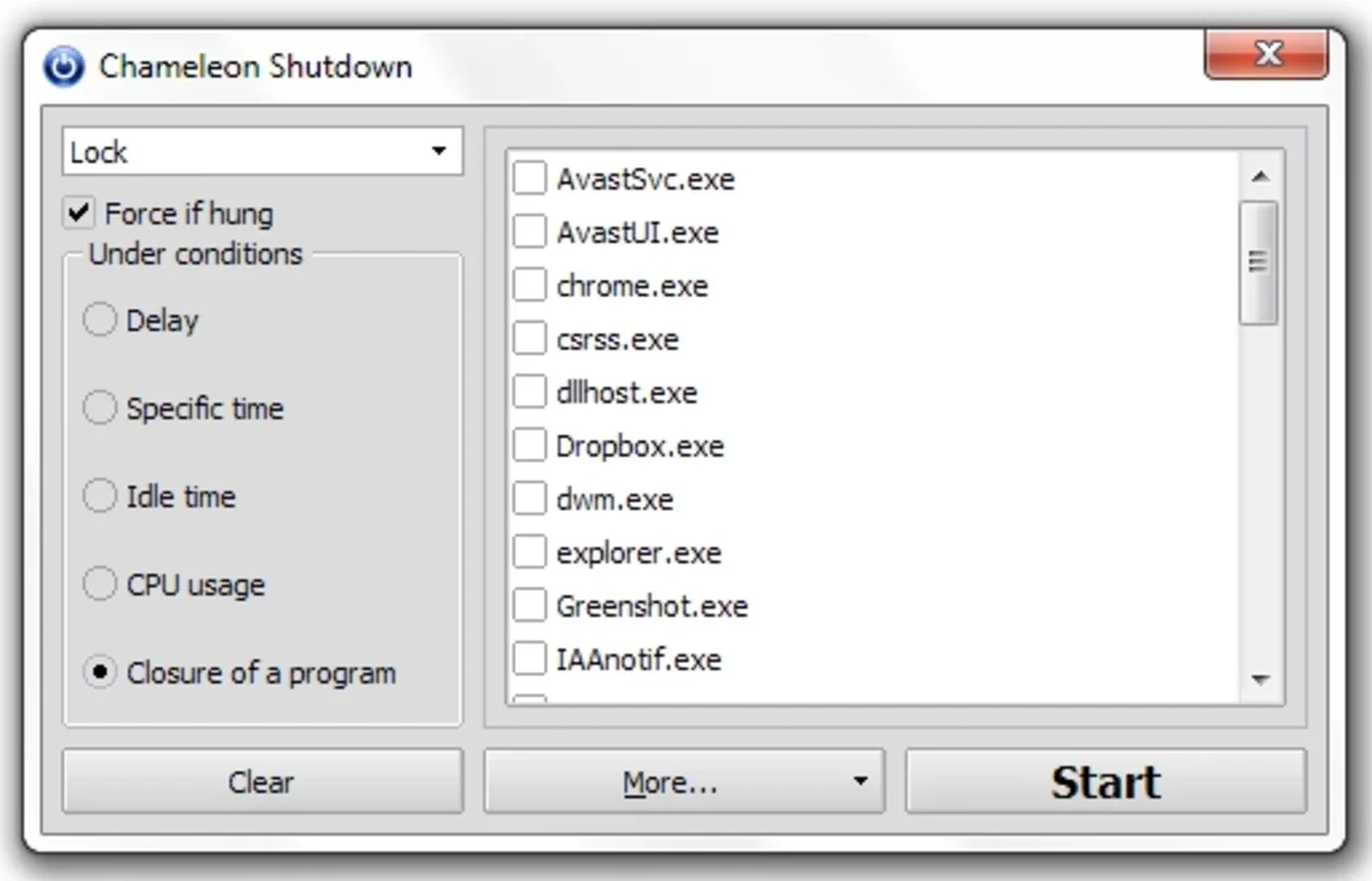 Chameleon Shutdown for Windows - Automatically Shut Down Your Computer