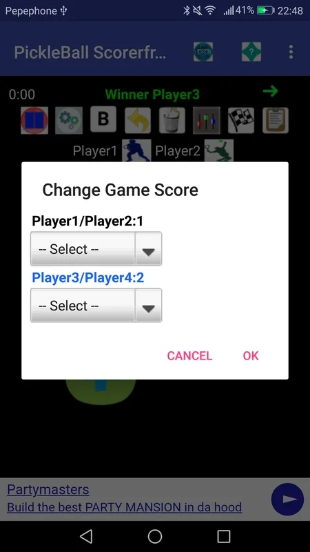 PickleBall Scorer plus online Radio, play music/vi for Android: Ideal for Scorekeeping