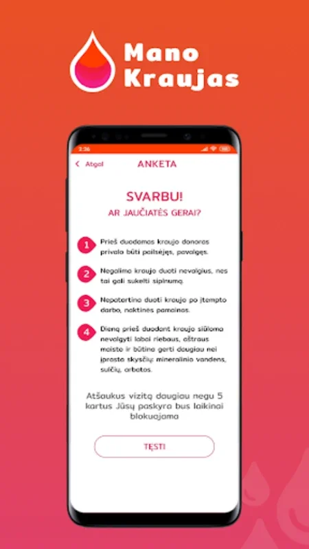 Mano Kraujas for Android - Streamlined Blood Donation