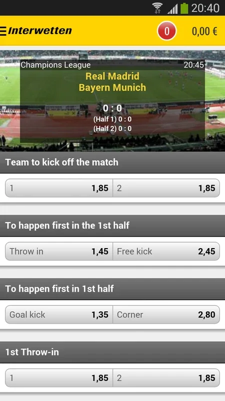 Interwetten for Android - Bet on Sports with Best Odds