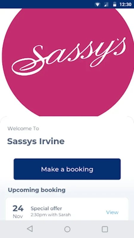 Sassys Irvine for Android - Manage Beauty Appointments Easily