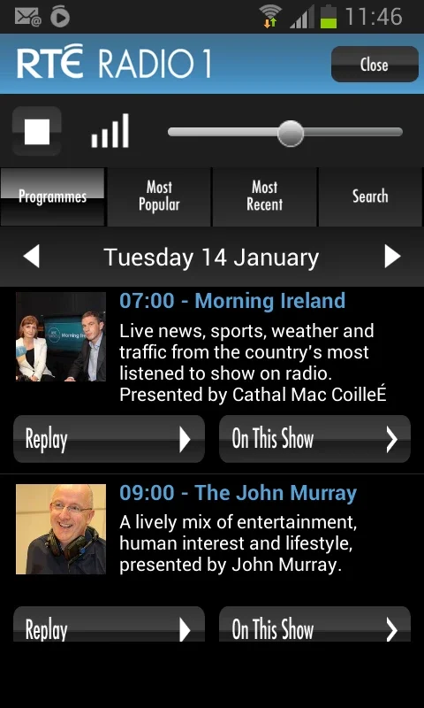 RTÉ Radio for Android: Diverse Audio Content at Your Fingertips