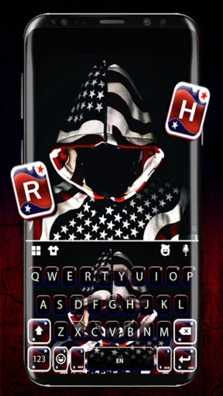 American Flag Hoodie Keyboard for Android - Patriotic Typing